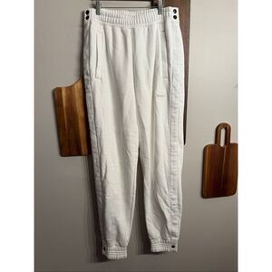 Nike white and black tear away cotton jogger sweat pants size Medium